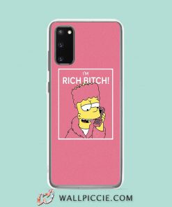 Cool Bart Simpson Im Rich Bitch Samsung Galaxy S20 Case