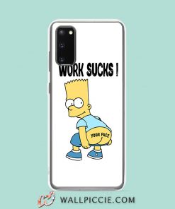 Cool Bart Simpson Work Sucks Samsung Galaxy S20 Case