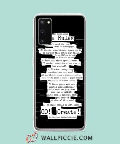 Cool Blackout Poetry Journal The Rules Samsung Galaxy S20 Case
