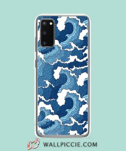 Cool Blue Wave Aesthetic Samsung Galaxy S20 Case