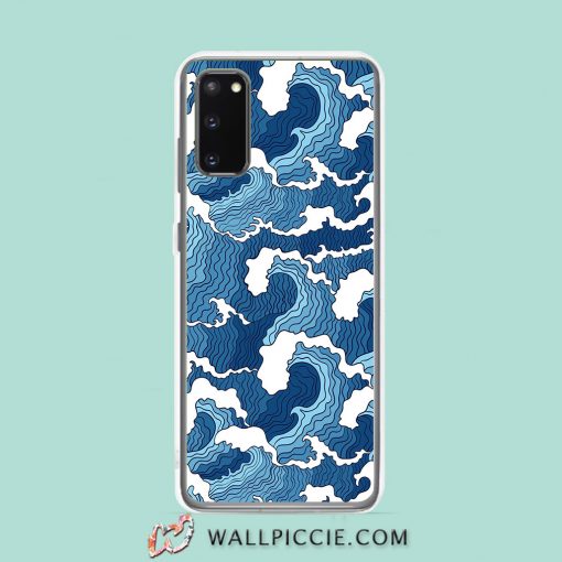 Cool Blue Wave Aesthetic Samsung Galaxy S20 Case