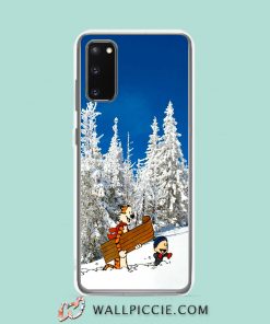 Cool Calvin Hobbes Playing In Snow Samsung Galaxy S20 Case