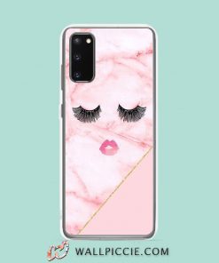 Cool Eyelashes Girly Mascara Marble Pink Samsung Galaxy S20 Case