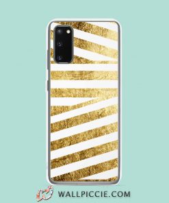 Cool Faux Gold Foil Geometric Stripes Samsung Galaxy S20 Case