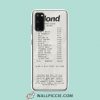 Cool Frank Ocean Blonde Playlist Samsung Galaxy S20 Case