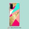 Cool Modern Mint Coral Gold Triangles Samsung Galaxy S20 Case