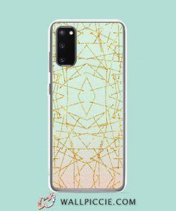 Cool Pink Mint Green Ombre Gold Glitter Samsung Galaxy S20 Case