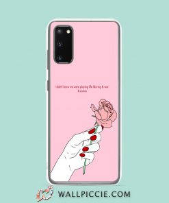 Cool Pink Rose Quote Samsung Galaxy S20 Case