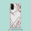 Cool Rose Gold White Linear Triangle Samsung Galaxy S20 Case
