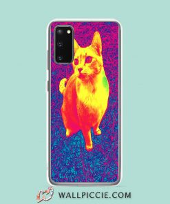 Cool Vintage Neon Cat Samsung Galaxy S20 Case