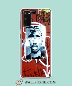 Cool Vintage Tupac Shakur Fuck Society Samsung Galaxy S20 Case